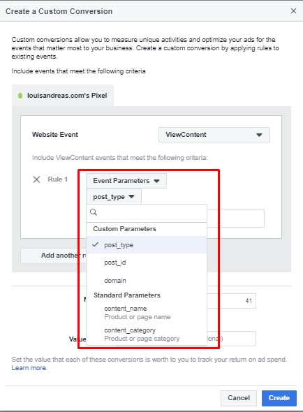 setup custom conversion