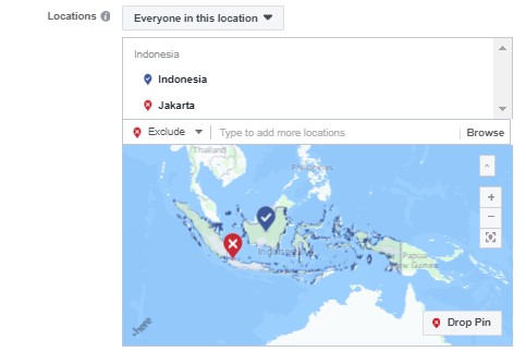 exclude audience berdasarkan lokasi