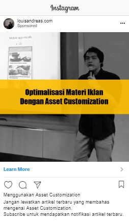 instagram feed dengan asset customization