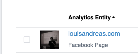 pilih facebook page entity